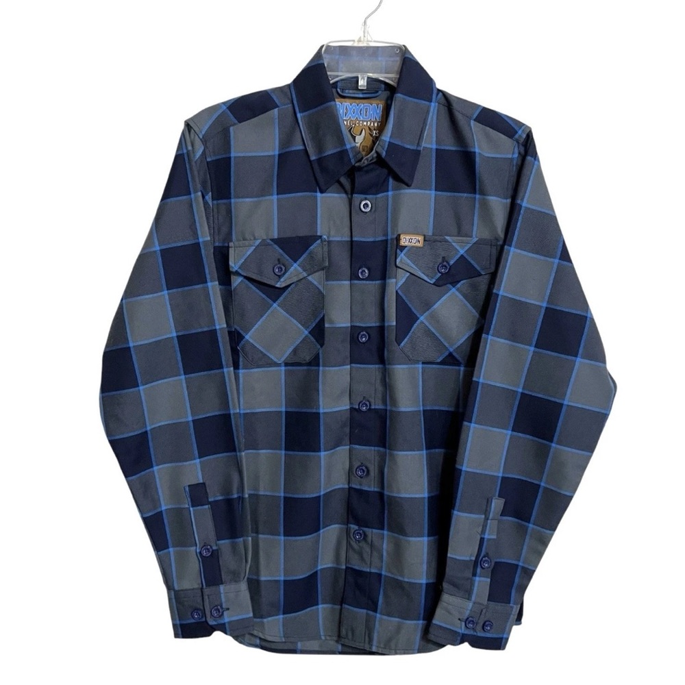 Dixxon The Wrench Mens Plaid Flannel Shirt XS Blue Gray Button Down Classic